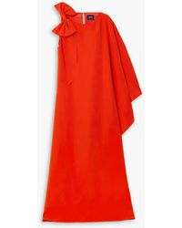 Marchesa - Draped Bow-embellished Crepe Gown - Lyst