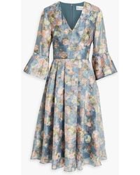 Mikael Aghal - Pleated Fil Coupé Floral-jacquard Dress - Lyst