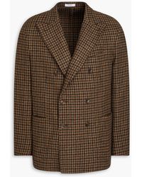 Boglioli - Double-breasted Checked Wool And Cashmere-blend Blazer - Lyst
