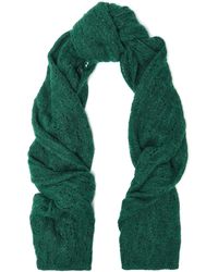 Sandro Eleana Metallic Pointelle-knit Scarf Emerald - Green