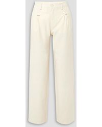 See By Chloé - Embroidered Cotton Straight-leg Pants - Lyst
