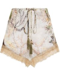 Camilla Golden Age Lace-trimmed Printed Silk Crepe De Chine Shorts - Multicolor