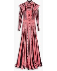 Valentino Garavani - Bead-embellished Velvet And Lace Gown - Lyst
