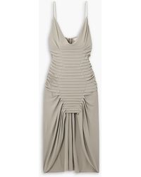 Dion Lee - Ventral Asymmetric Pintucked Draped Jersey Dress - Lyst