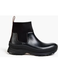 Jil Sander - Scuba And Leather Chelsea Boots - Lyst