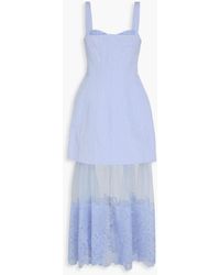 Jonathan Simkhai - Layered Cloqué And Tulle Midi Dress - Lyst