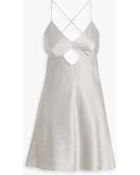 Michelle Mason - Cutout Silk-satin Mini Dress - Lyst