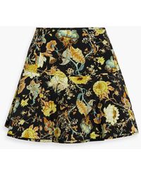 Ulla Johnson - Ryla Quilted Floral-Print Silk Mini Skirt - Lyst