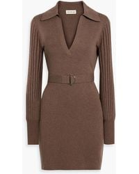 Nicholas - Adara Belted Wool And Cotton-blend Mini Dress - Lyst