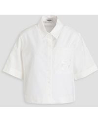 Claudie Pierlot - Hemd aus einer baumwoll-lyocellmischung mit stickereien - Lyst