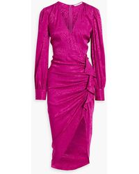 Veronica Beard - Weiss Wrap-effect Silk-blend Jacquard Midi Dress - Lyst