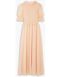 See By Chloé - Shirred Georgette Maxi Dress - Lyst