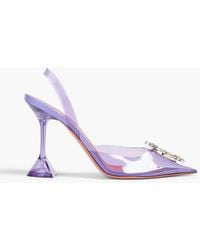 AMINA MUADDI - Begum Crystal-Embellished Pvc Slingback Pumps - Lyst
