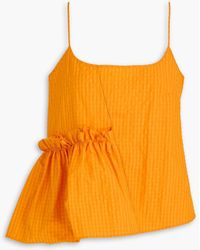 Brøgger - Heather Ruffled Gingham Taffeta Top - Lyst