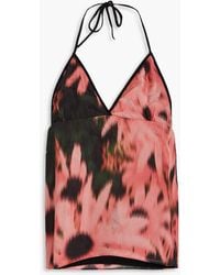 Dries Van Noten - Floral-print Cotton And Silk-blend Charmeuse Top - Lyst