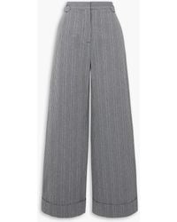 See By Chloé - Striped Cotton Wide-leg Pants - Lyst