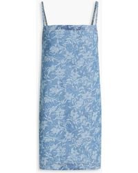 Rag & Bone - Floral-print Denim Mini Dress - Lyst