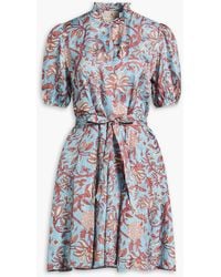 HANNAH - Gaia Floral-print Silk-satin Mini Dress - Lyst