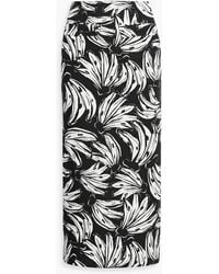 FARM Rio - Printed Cotton And Lyocell-Blend Canvas Midi Skirt - Lyst