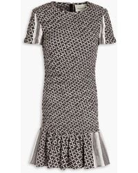 Summery Copenhagen - Celine Shirred Gathered Cotton-jacquard Mini Dress - Lyst