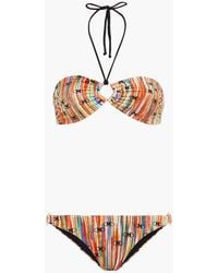M Missoni - Ring-embellished Printed Bandeau Bikini - Lyst