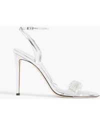 Giuseppe Zanotti - Erwan Crystal-embellished Pvc And Mirrored-leather Sandals - Lyst
