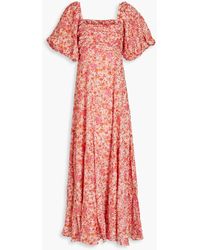 byTiMo - Sequin-embellished Floral-print Georgette Maxi Dress - Lyst