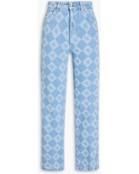 Nanushka - Zoey Logo-print High-rise Kick-flare Jeans - Lyst