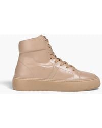 Ganni - Faux Leather High-top Sneakers - Lyst