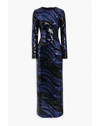 Halston - Whitney Cutout Sequined Tulle Gown - Lyst