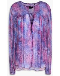 Isabel Marant - Ametissa Tie-detailed Printed Silk-crepon Blouse - Lyst