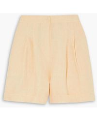 LeKasha - Electronics Pleated Linen Shorts - Lyst