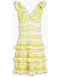 Zimmermann - Ruffled Crocheted Cotton Mini Dress - Lyst