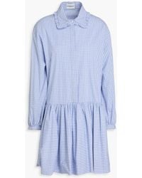 Claudie Pierlot - Checked Cotton-poplin Mini Shirt Dress - Lyst