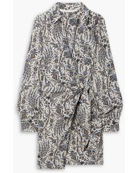 Veronica Beard - Lavella Printed Crepe Mini Wrap Dress - Lyst