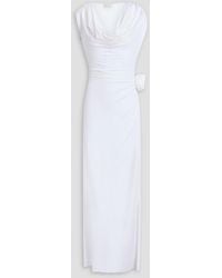 Magda Butrym - Floral-Appliquéd Draped Stretch-Jersey Maxi Dress - Lyst