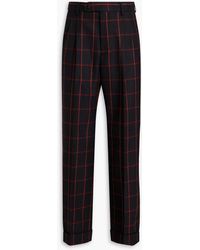 Etro - Pleated Checked Wool-twill Pants - Lyst