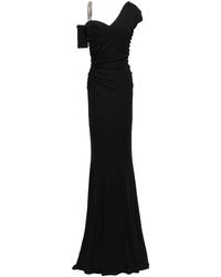 Roberto Cavalli Off-the-shoulder Ruched Stretch-jersey Gown - Black
