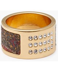 Etro - Coated-canvas, Gold-tone And Crystal Ring - Lyst