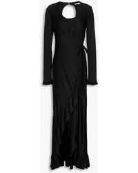 Rabanne - Asymmetric Cutout Satin-jersey Maxi Dress - Lyst