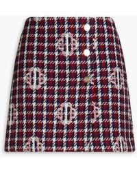 Maje - Wrap-effect Button-embellished Tweed Mini Skirt - Lyst