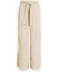 Savannah Morrow - Elle hose mit weitem bein aus einer plissierten seiden-, hanf- und bambus-baumwollmischung - Lyst