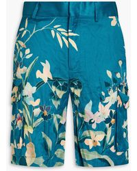 Etro - Floral-print Satin Cargo Shorts - Lyst