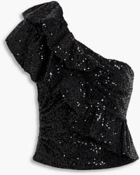 IRO - Sonia One-shoulder Sequined Tulle Top - Lyst