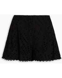 Charo Ruiz - Gabrielle Embellished Broderie Anglaise Cotton-Blend Shorts - Lyst