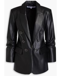 Veronica Beard - Beacon Dickey Ruched Faux Leather Blazer - Lyst