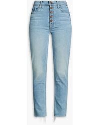 Mother - The Pixie Dazzler Faded High-Rise Straight-Leg Jeans - Lyst