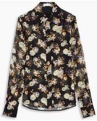 Victoria Beckham - Floral-print Silk-chiffon Shirt - Lyst