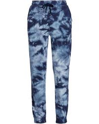 Jonathan Simkhai Cropped Tie-dyed Organic Cotton-fleece Track Trousers - Blue
