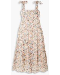 Erdem - Georgia Floral-print Broderie Anglaise Linen And Cotton-blend Midi Dress - Lyst